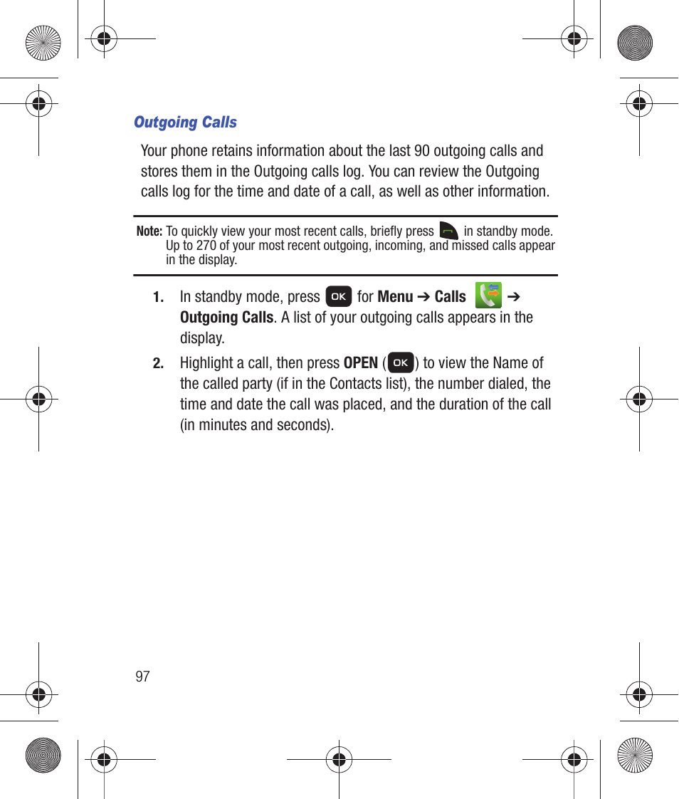 Outgoing calls | Samsung SCH-R260DAAUSC User Manual | Page 102 / 271