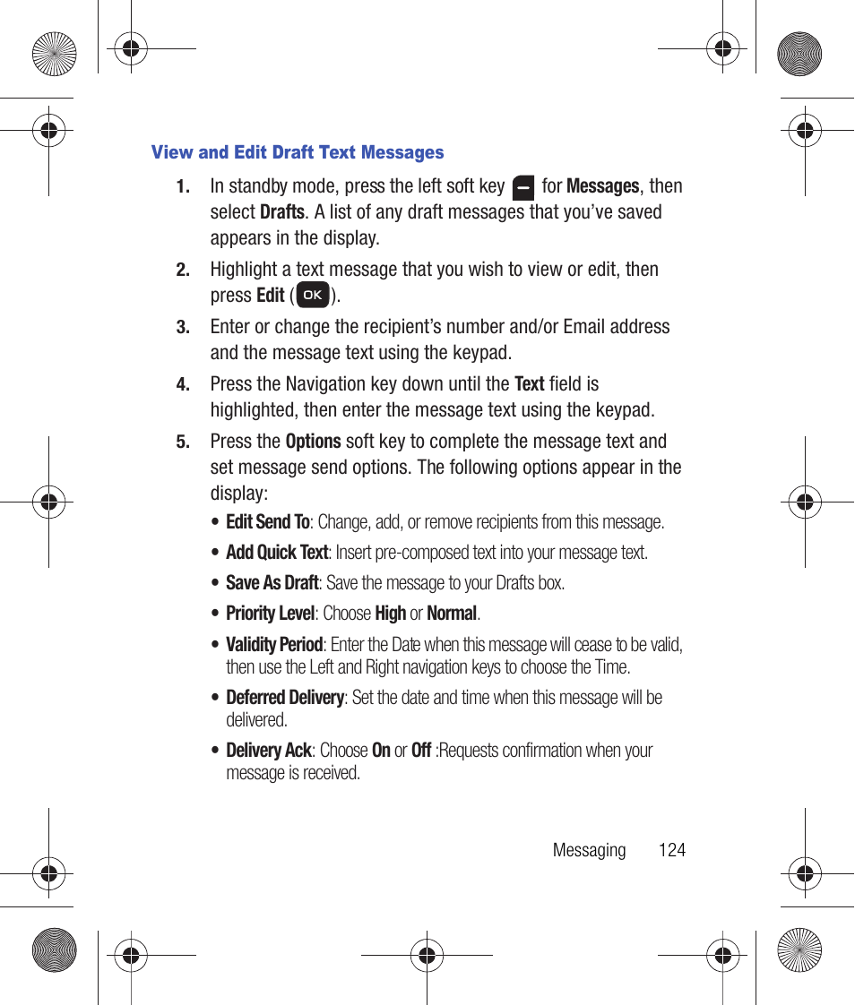 View and edit draft text messages | Samsung SCH-R260DAAUSC User Manual | Page 129 / 271