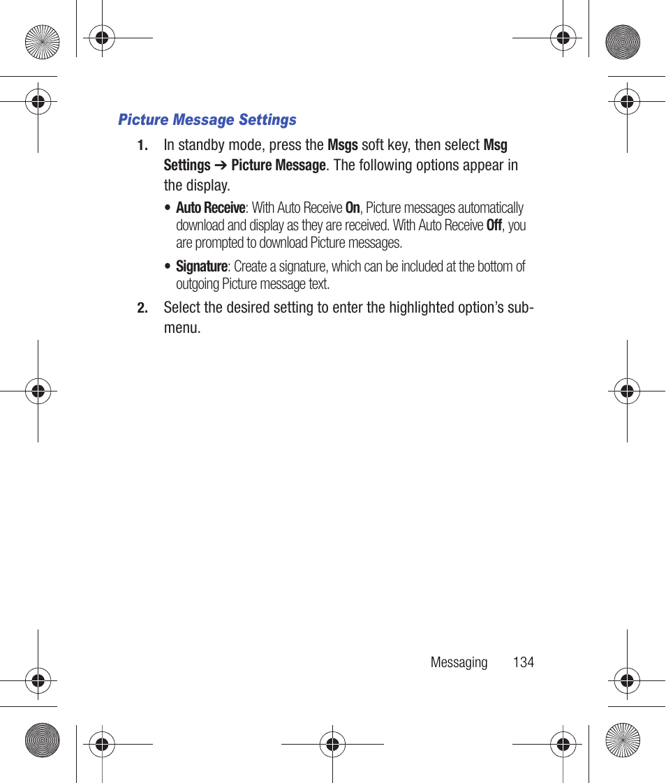 Picture message settings | Samsung SCH-R260DAAUSC User Manual | Page 139 / 271