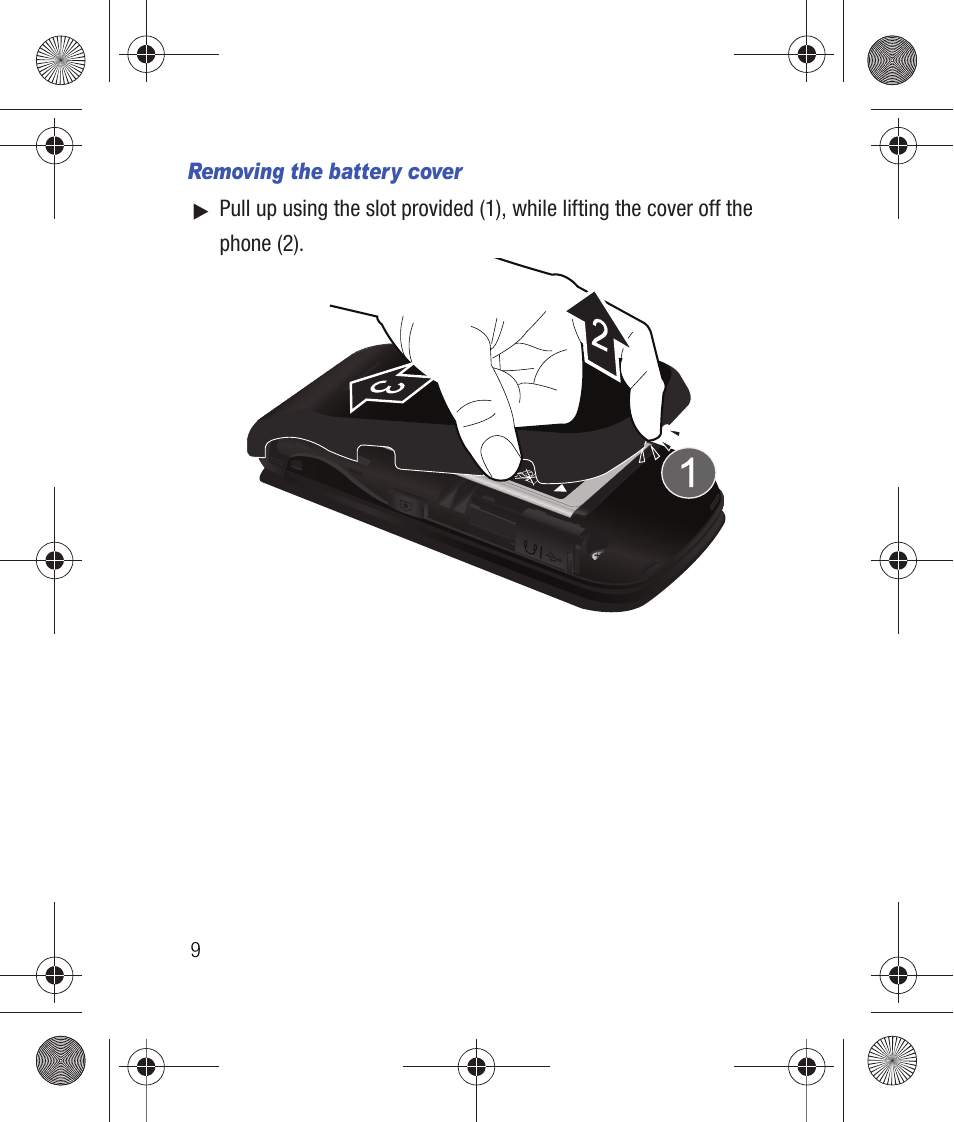 Removing the battery cover | Samsung SCH-R260DAAUSC User Manual | Page 14 / 271