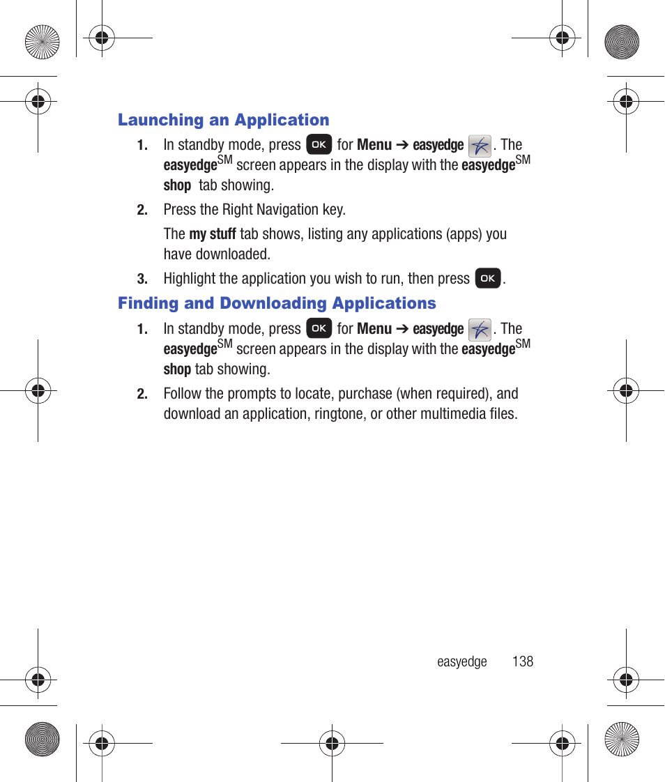 Launching an application, Finding and downloading applications | Samsung SCH-R260DAAUSC User Manual | Page 143 / 271