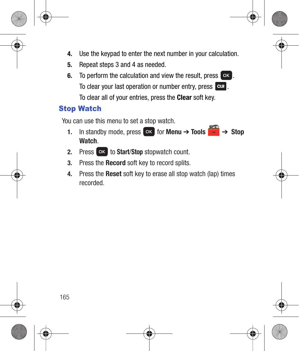 Stop watch | Samsung SCH-R260DAAUSC User Manual | Page 170 / 271