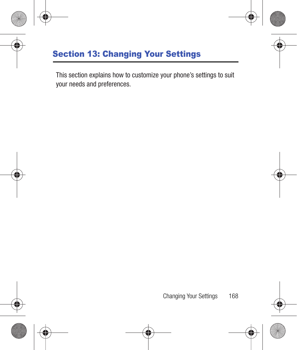 Section 13: changing your settings, Section 12: changing your settings | Samsung SCH-R260DAAUSC User Manual | Page 173 / 271