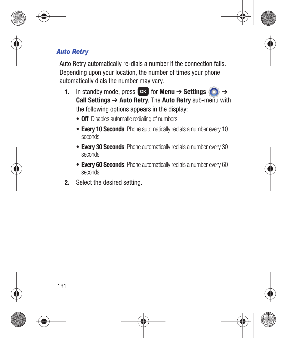 Auto retry | Samsung SCH-R260DAAUSC User Manual | Page 186 / 271
