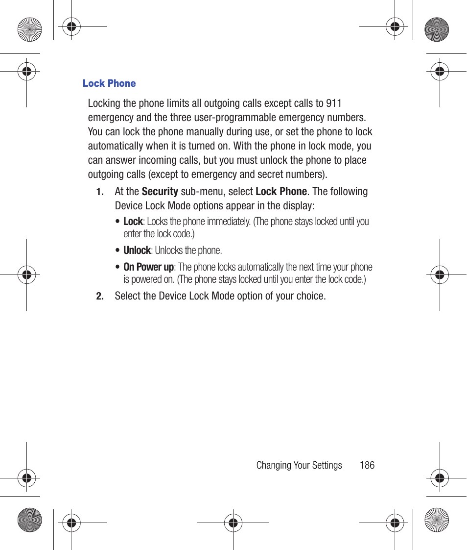 Lock phone | Samsung SCH-R260DAAUSC User Manual | Page 191 / 271