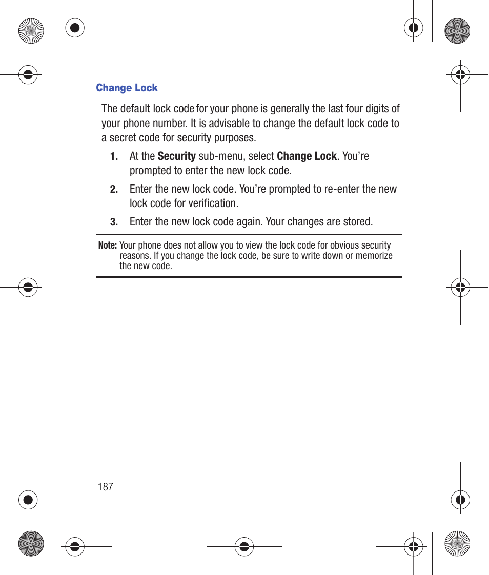 Change lock | Samsung SCH-R260DAAUSC User Manual | Page 192 / 271