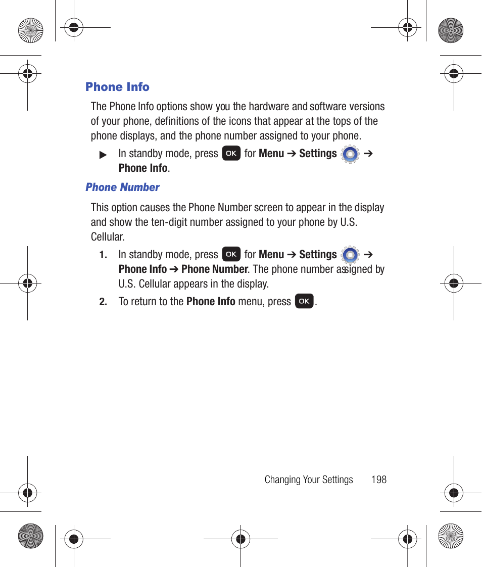 Phone info, Phone number | Samsung SCH-R260DAAUSC User Manual | Page 203 / 271