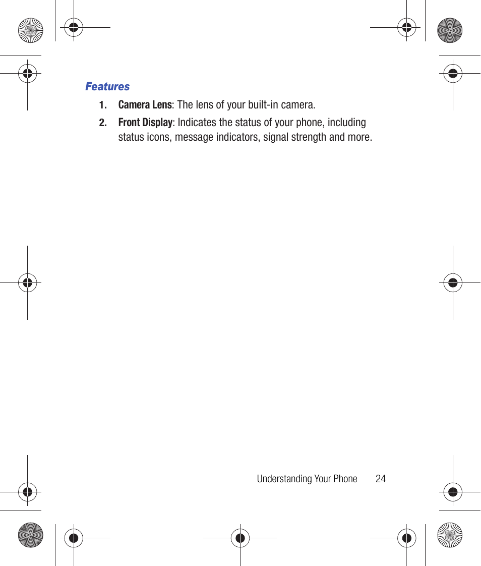 Features | Samsung SCH-R260DAAUSC User Manual | Page 29 / 271