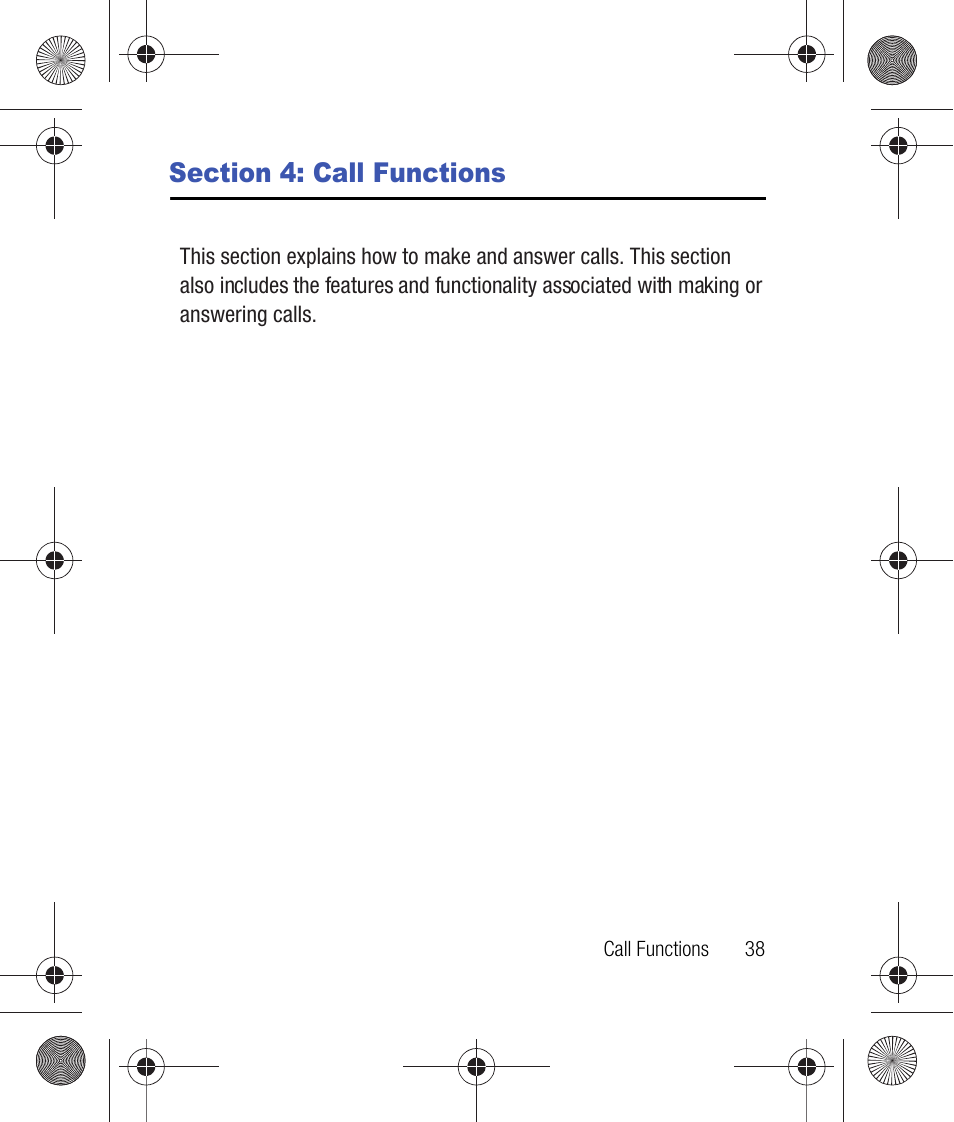 Section 4: call functions, Section 3: call functions | Samsung SCH-R260DAAUSC User Manual | Page 43 / 271