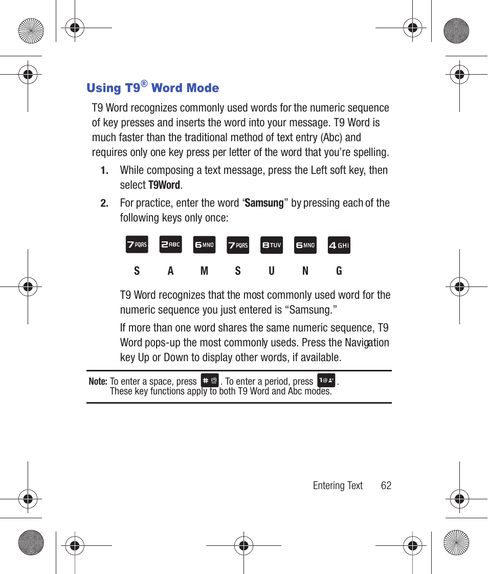 Using t9® word mode | Samsung SCH-R260DAAUSC User Manual | Page 67 / 271