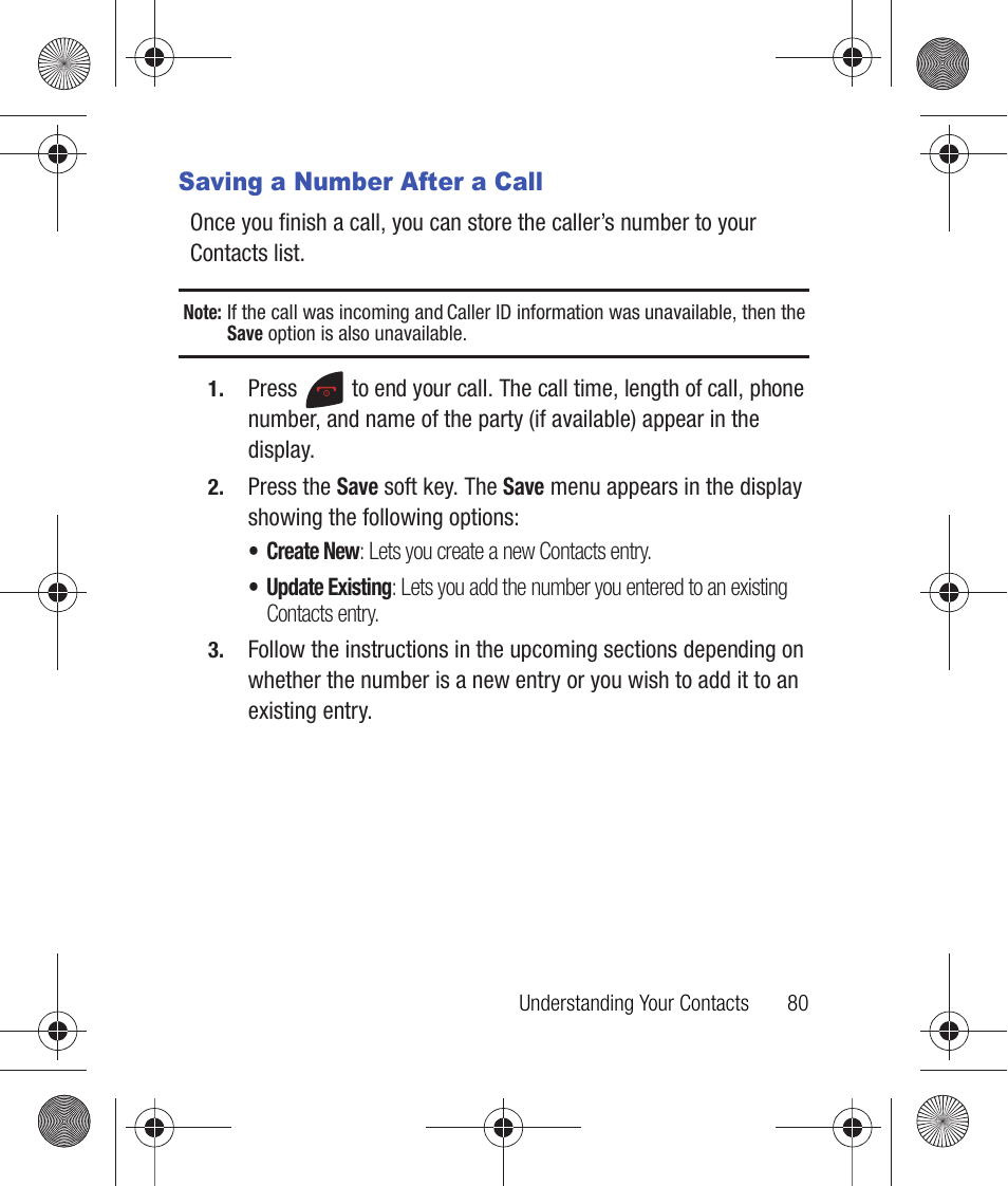 Saving a number after a call | Samsung SCH-R260DAAUSC User Manual | Page 85 / 271