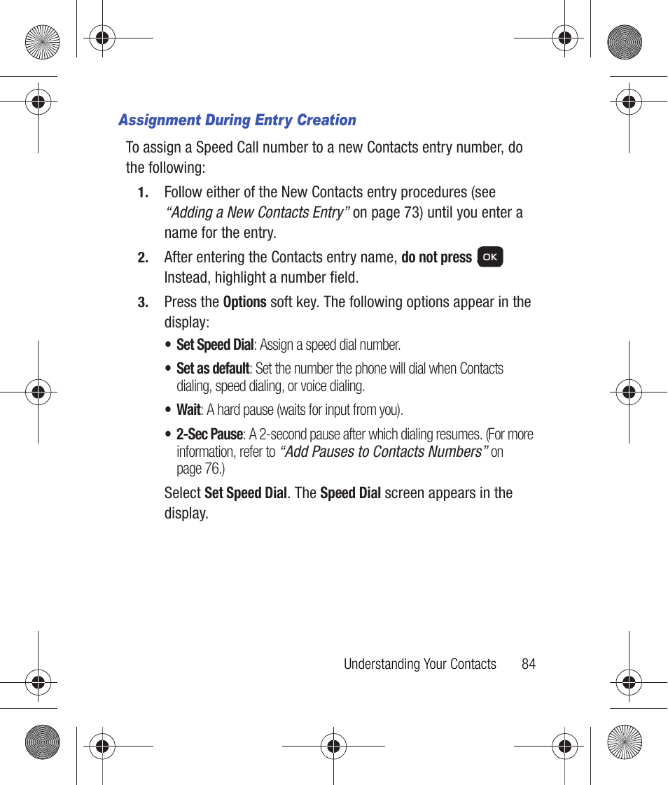 Assignment during entry creation | Samsung SCH-R260DAAUSC User Manual | Page 89 / 271