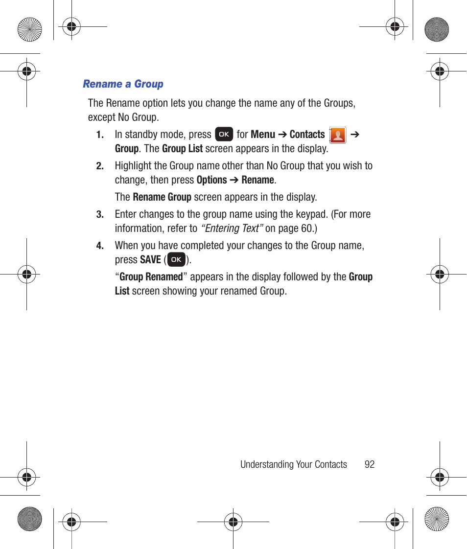 Rename a group | Samsung SCH-R260DAAUSC User Manual | Page 97 / 271