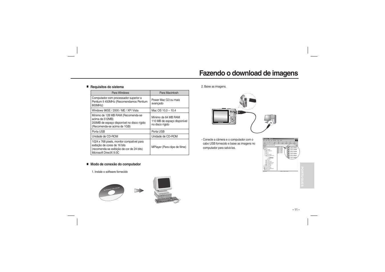 Fazendo o download de imagens | Samsung EC-L100ZSBA-US User Manual | Page 108 / 114