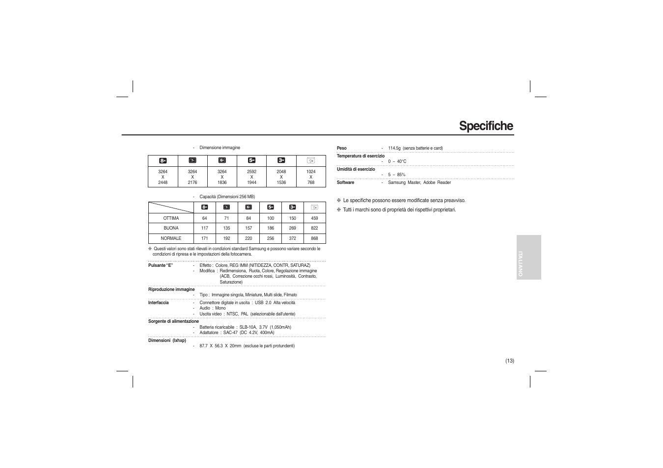 Specifiche | Samsung EC-L100ZSBA-US User Manual | Page 78 / 114