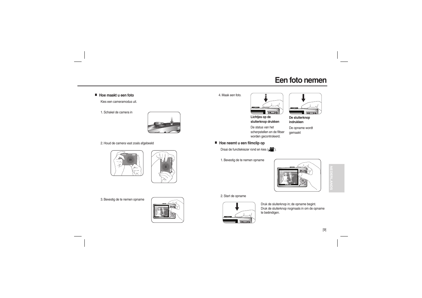 Een foto nemen | Samsung EC-L100ZSBA-US User Manual | Page 90 / 114