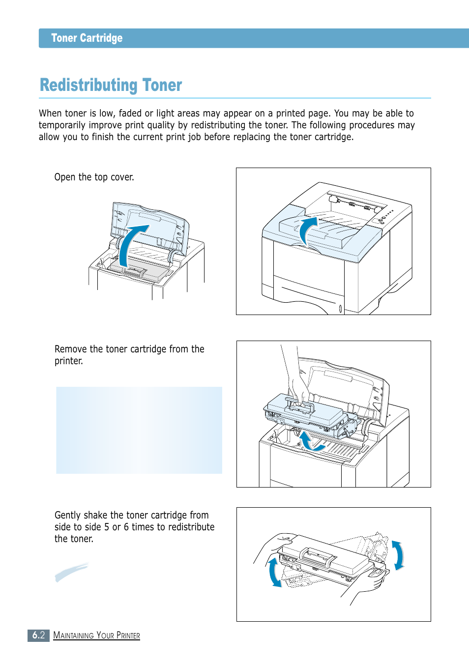 Redistributing toner | Samsung ML-1450-XAX User Manual | Page 103 / 206