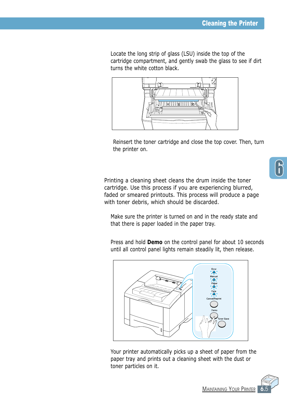 Printing a cleaning sheet | Samsung ML-1450-XAX User Manual | Page 106 / 206