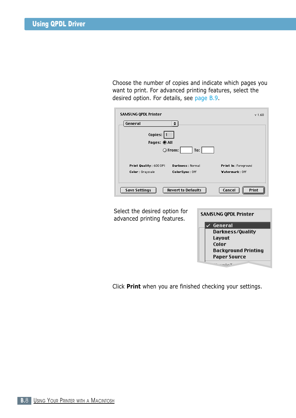 Using qpdl driver 6 | Samsung ML-1450-XAX User Manual | Page 155 / 206