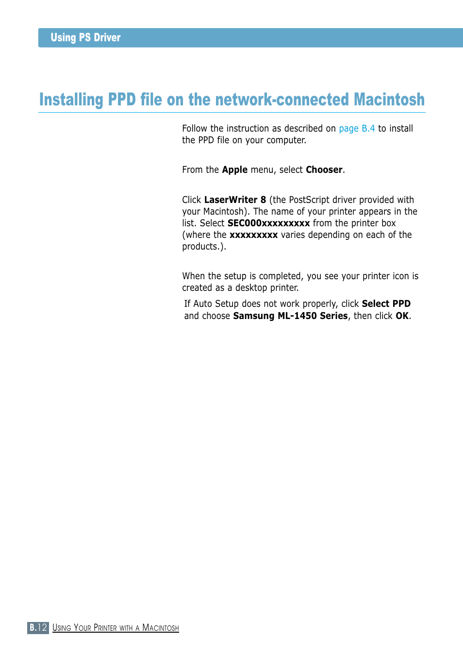 Using ps driver | Samsung ML-1450-XAX User Manual | Page 159 / 206