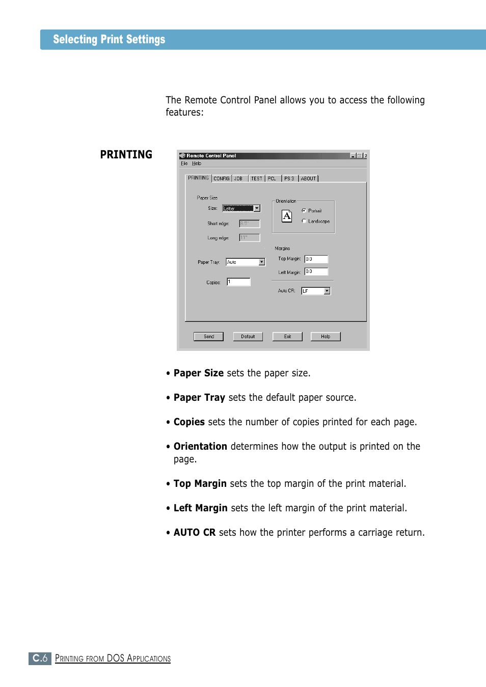Selecting print settings | Samsung ML-1450-XAX User Manual | Page 167 / 206