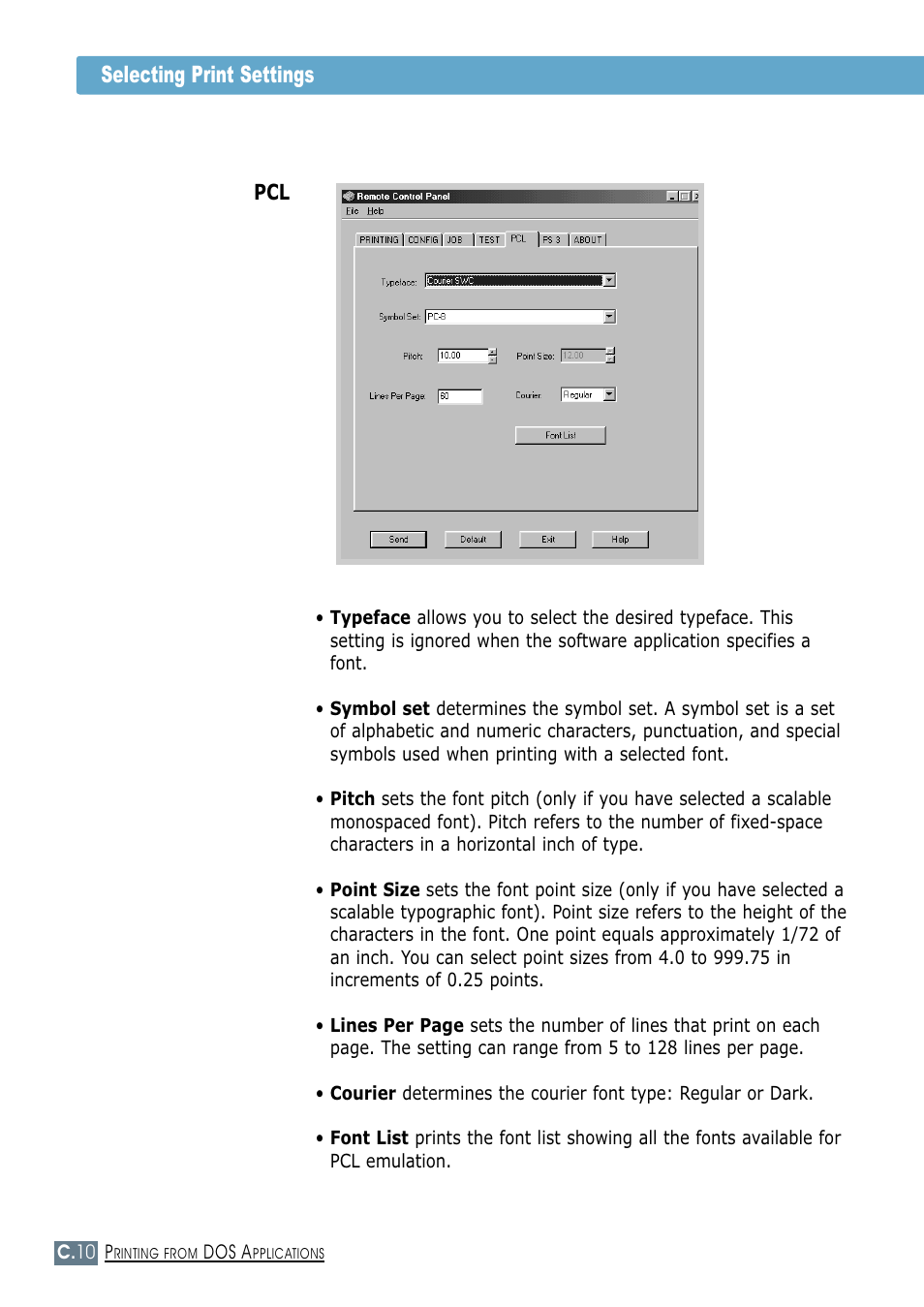 Selecting print settings | Samsung ML-1450-XAX User Manual | Page 171 / 206