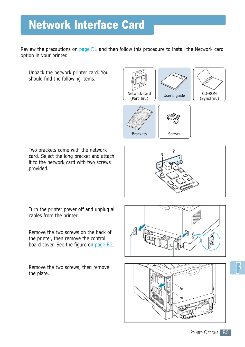 Network interface card | Samsung ML-1450-XAX User Manual | Page 194 / 206