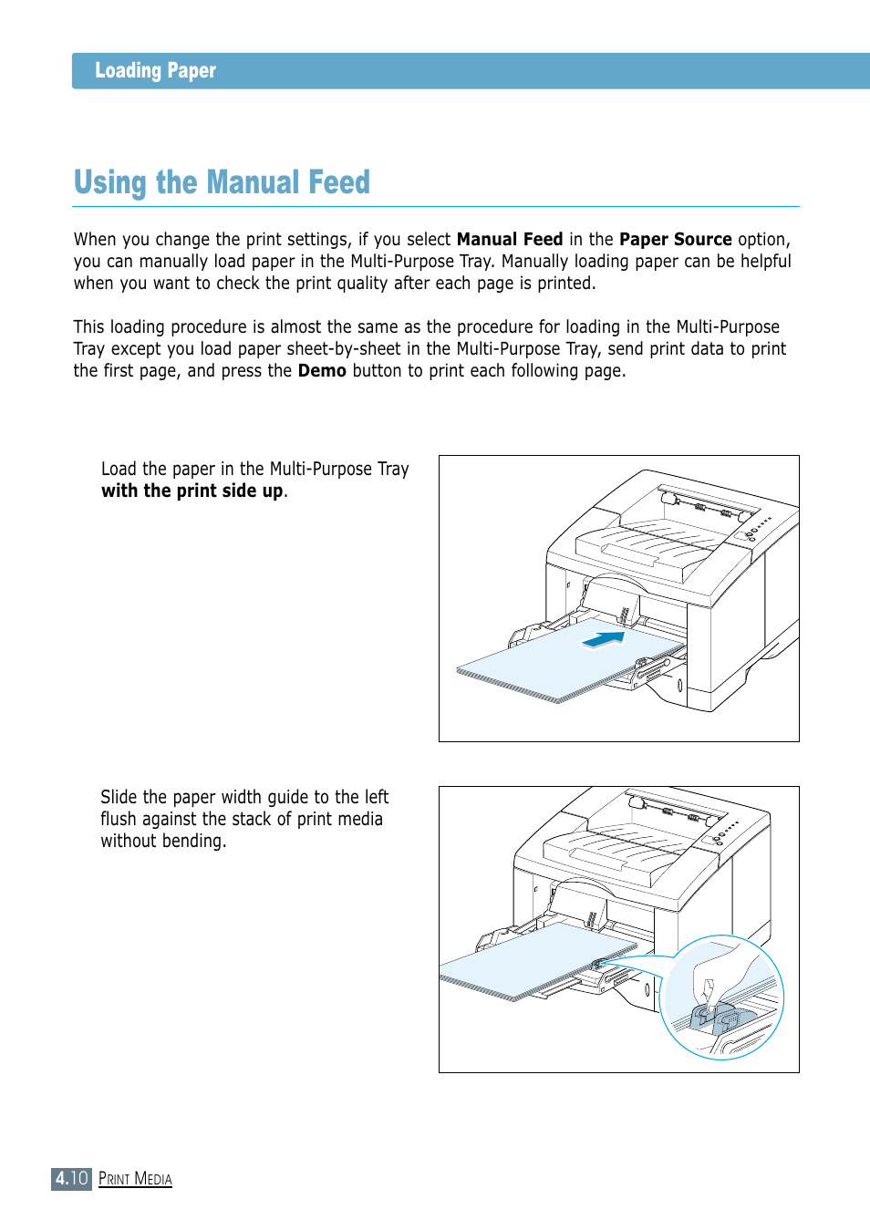 Using the manual feed | Samsung ML-1450-XAX User Manual | Page 63 / 206