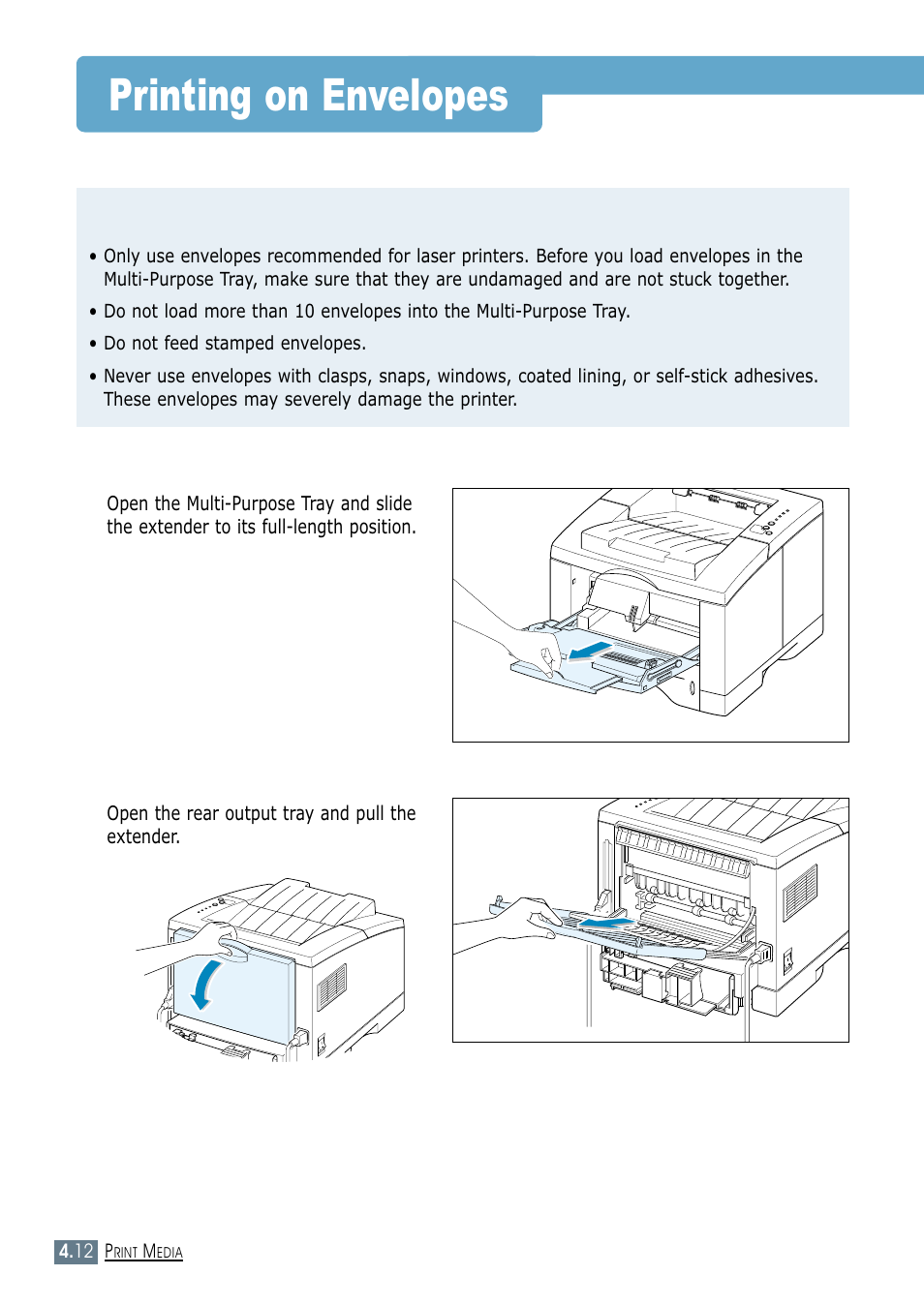 Printing on envelopes, Guidelines | Samsung ML-1450-XAX User Manual | Page 65 / 206