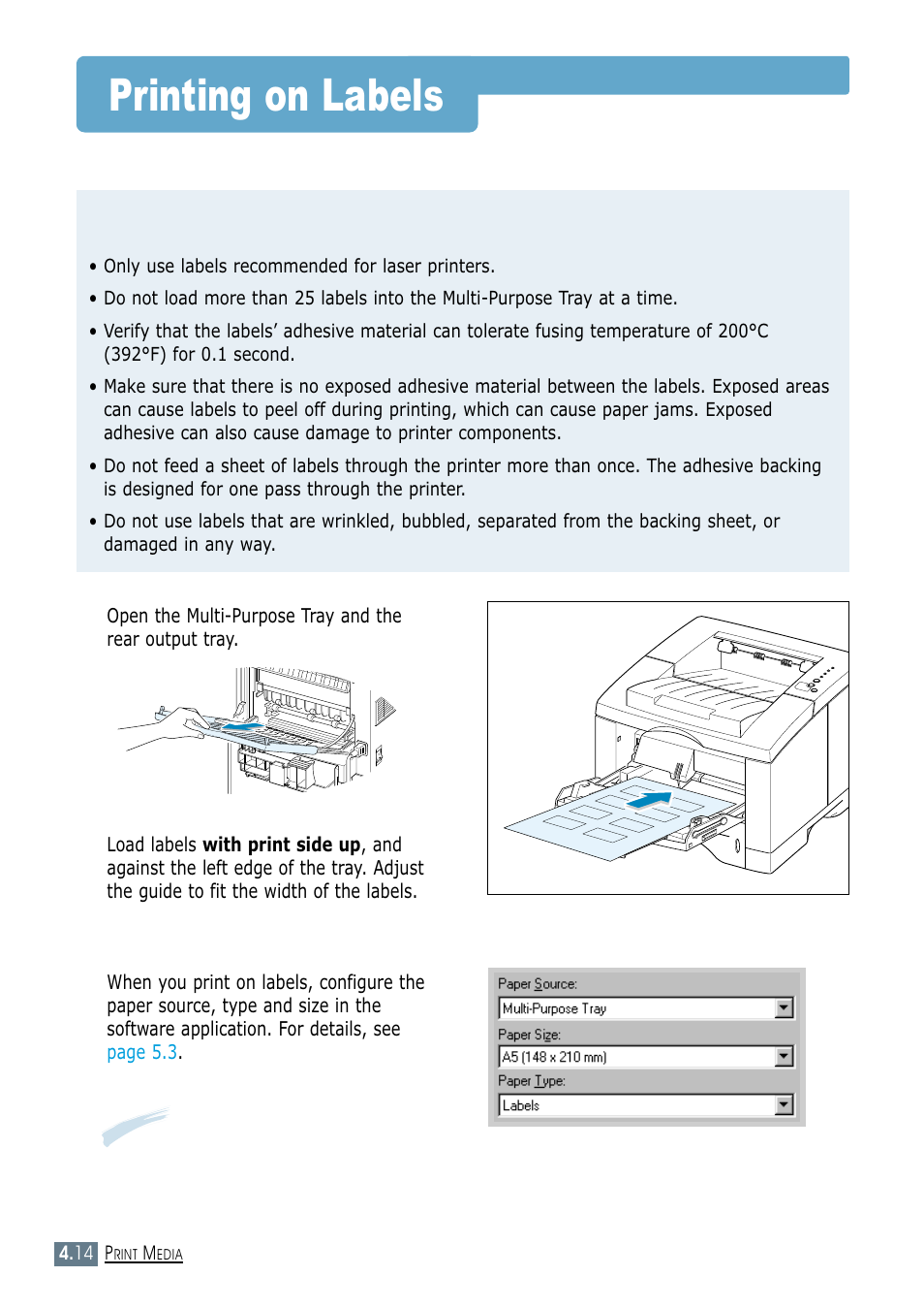 Printing on labels, Guidelines | Samsung ML-1450-XAX User Manual | Page 67 / 206