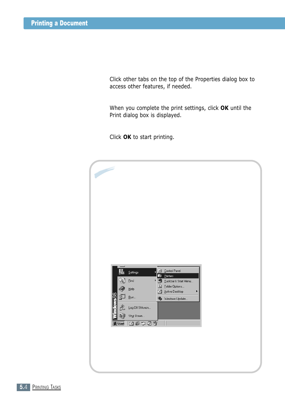 Printing a document | Samsung ML-1450-XAX User Manual | Page 75 / 206