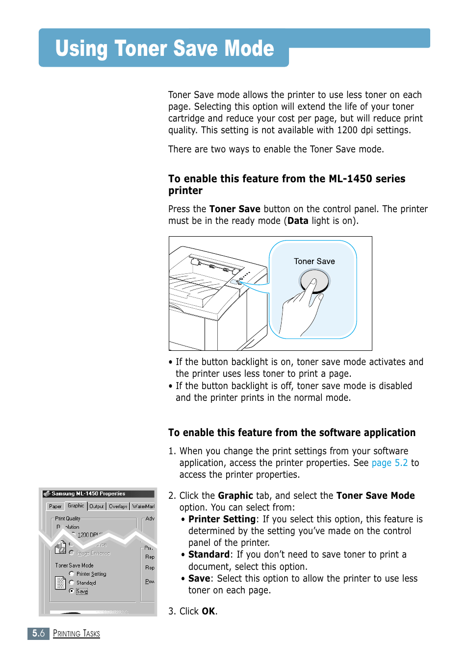 Using toner save mode | Samsung ML-1450-XAX User Manual | Page 77 / 206