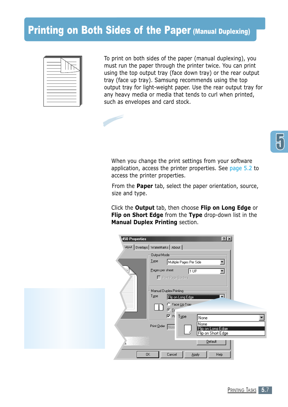 Printing on both sides of the paper, Manual duplexing) | Samsung ML-1450-XAX User Manual | Page 78 / 206