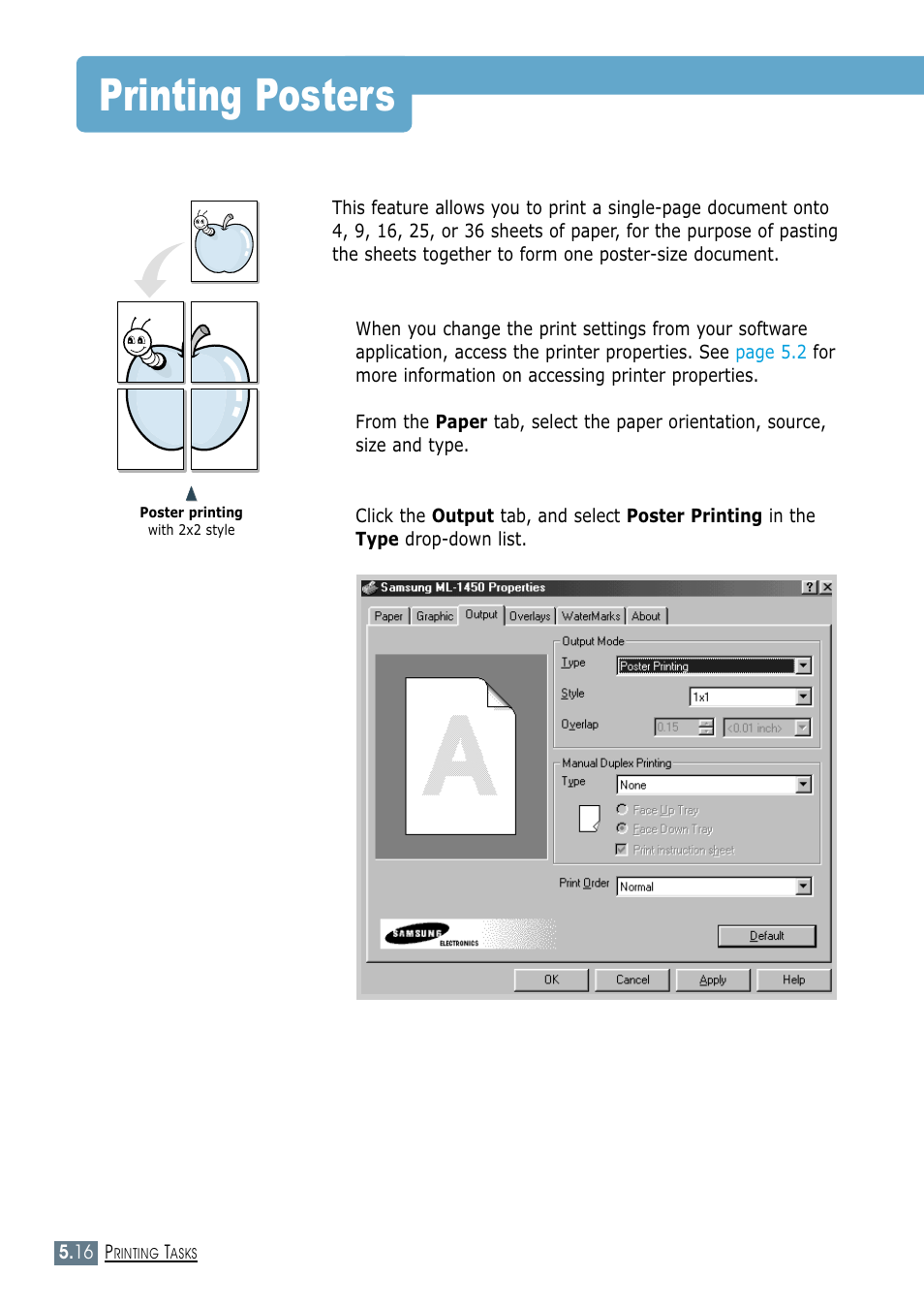 Printing posters | Samsung ML-1450-XAX User Manual | Page 87 / 206