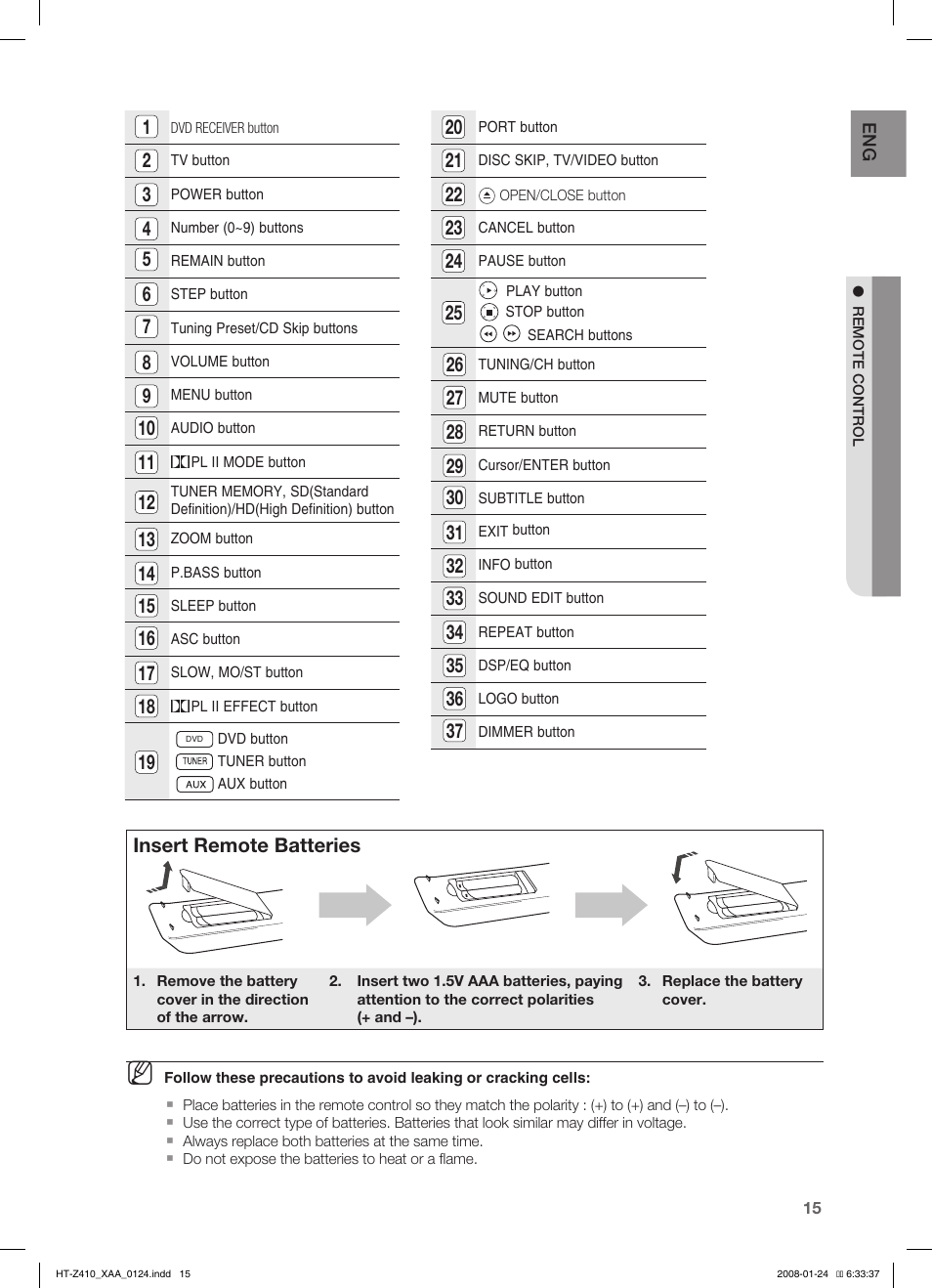 Samsung HT-Z410T-XAA User Manual | Page 16 / 71