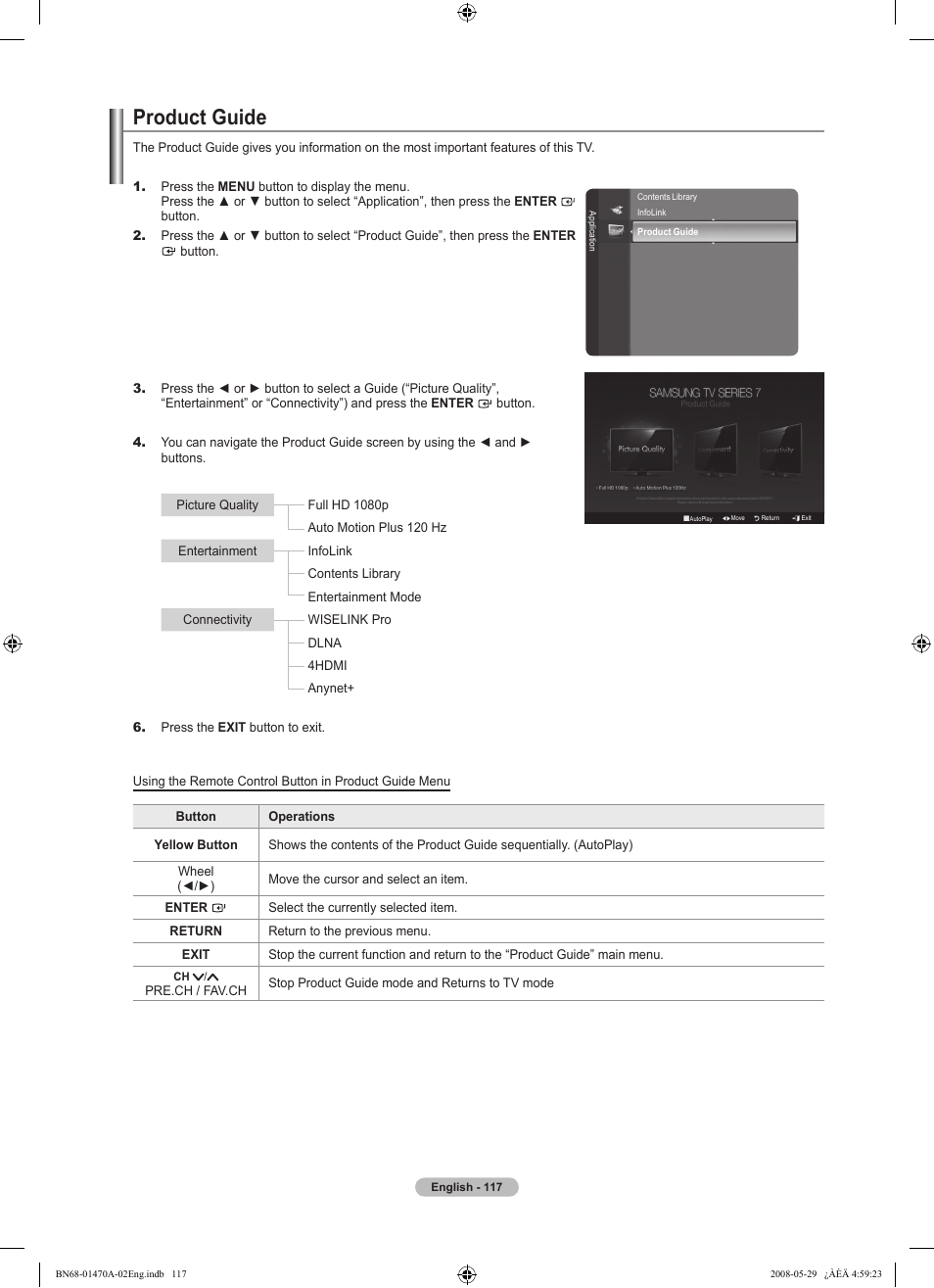 Product guide | Samsung LN46A750R1FXZA User Manual | Page 119 / 273