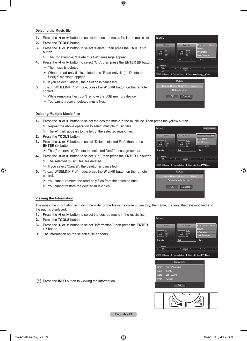 English - 7, Music | Samsung LN46A750R1FXZA User Manual | Page 81 / 273