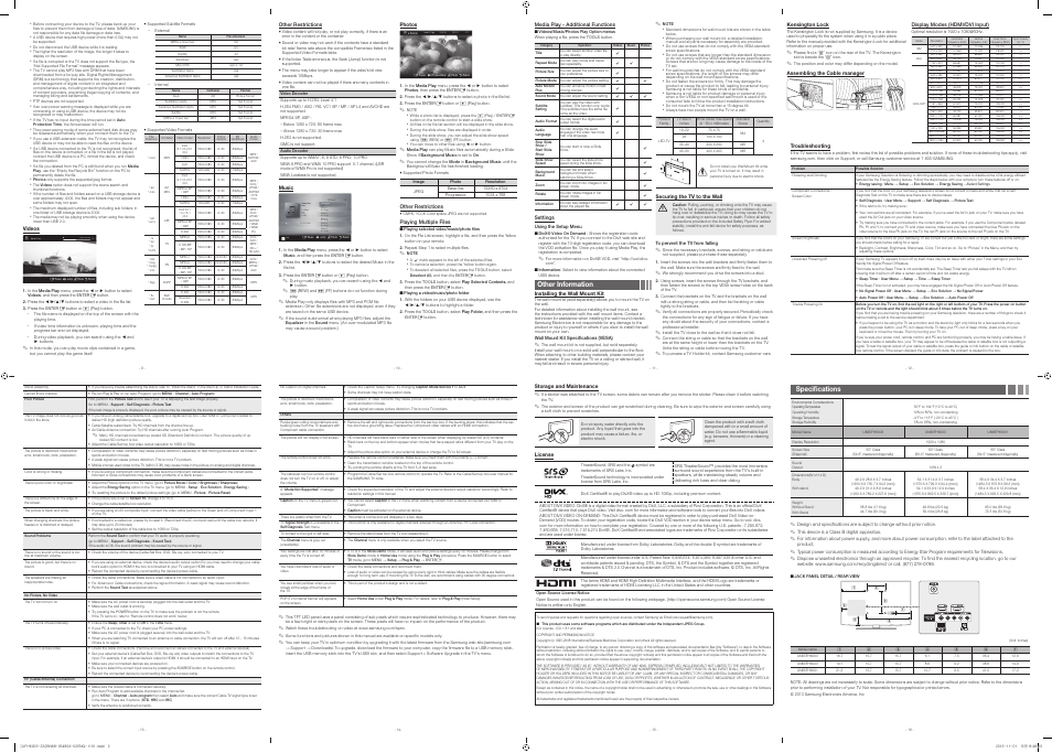 Playlist | Samsung UN65FH6001FXZA User Manual | Page 2 / 2