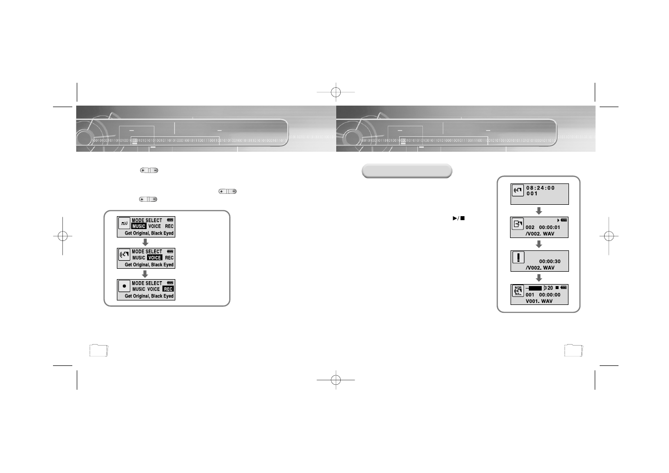 Changing modes, Recording voice | Samsung YP-35H-XAC User Manual | Page 14 / 26