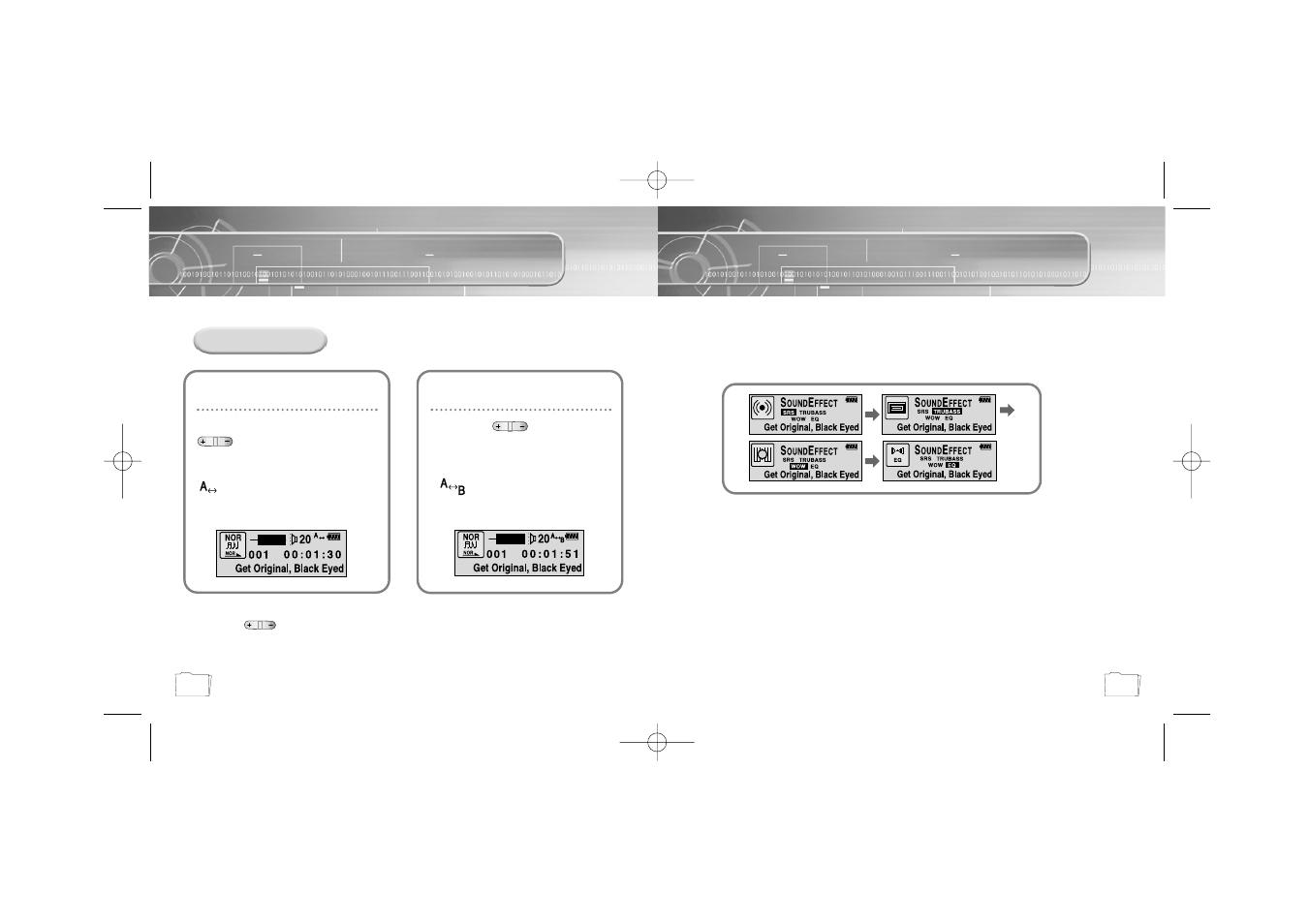 Loop repeating, Setting up srs (sound retrieval system), Setting up srs | Sound retrieval system) | Samsung YP-35H-XAC User Manual | Page 16 / 26