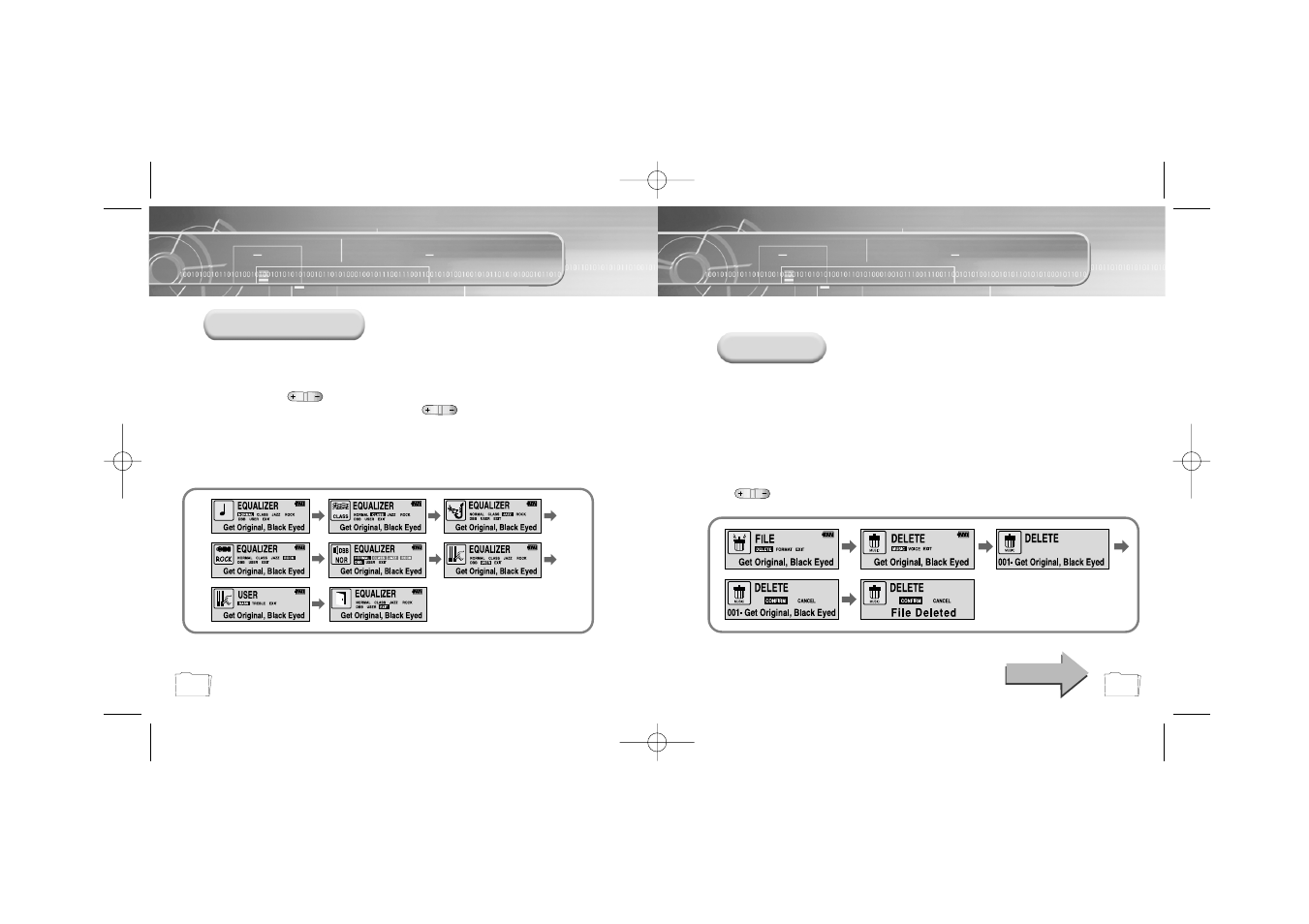 Setting up eq, Managing files | Samsung YP-35H-XAC User Manual | Page 18 / 26