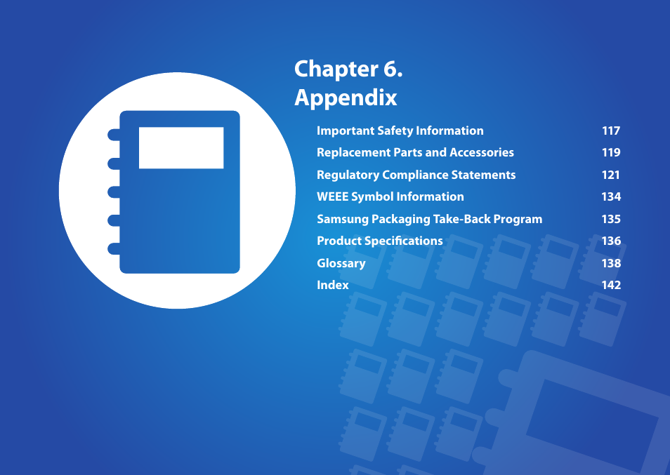 Chapter 6. appendix | Samsung DP515A2G-K02US User Manual | Page 117 / 143