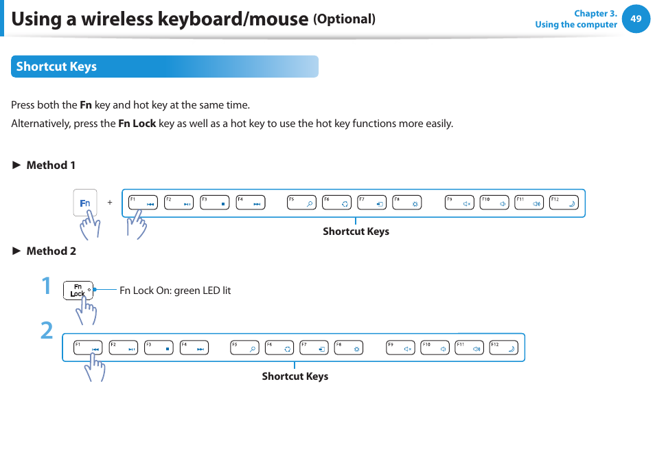 Using a wireless keyboard/mouse | Samsung DP515A2G-K02US User Manual | Page 50 / 143