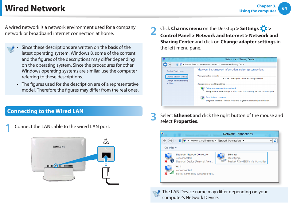 Wired network | Samsung DP515A2G-K02US User Manual | Page 65 / 143