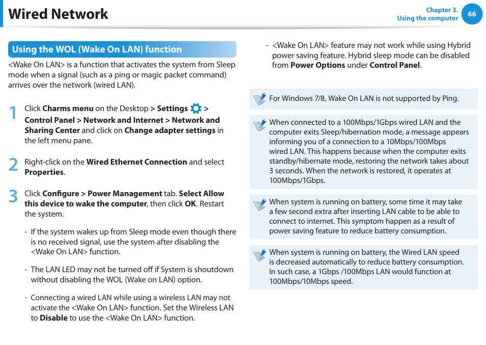 Wired network | Samsung DP515A2G-K02US User Manual | Page 67 / 143