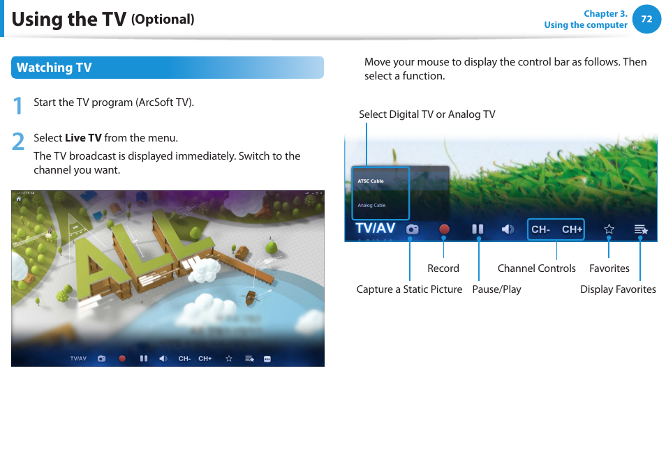 Using the tv | Samsung DP515A2G-K02US User Manual | Page 73 / 143