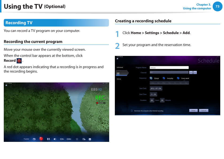 Using the tv | Samsung DP515A2G-K02US User Manual | Page 74 / 143