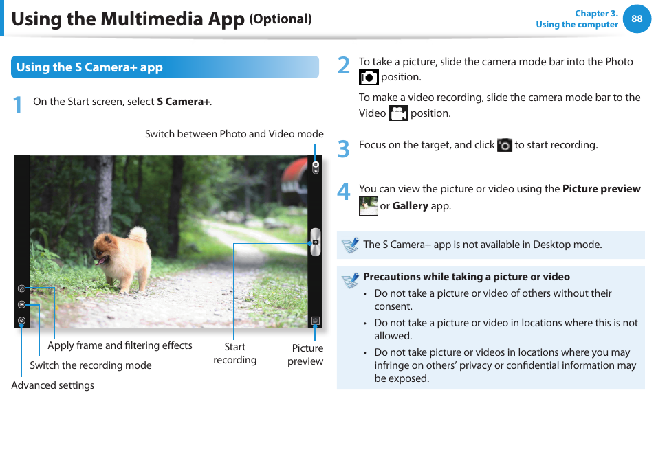 Using the multimedia app | Samsung DP515A2G-K02US User Manual | Page 89 / 143