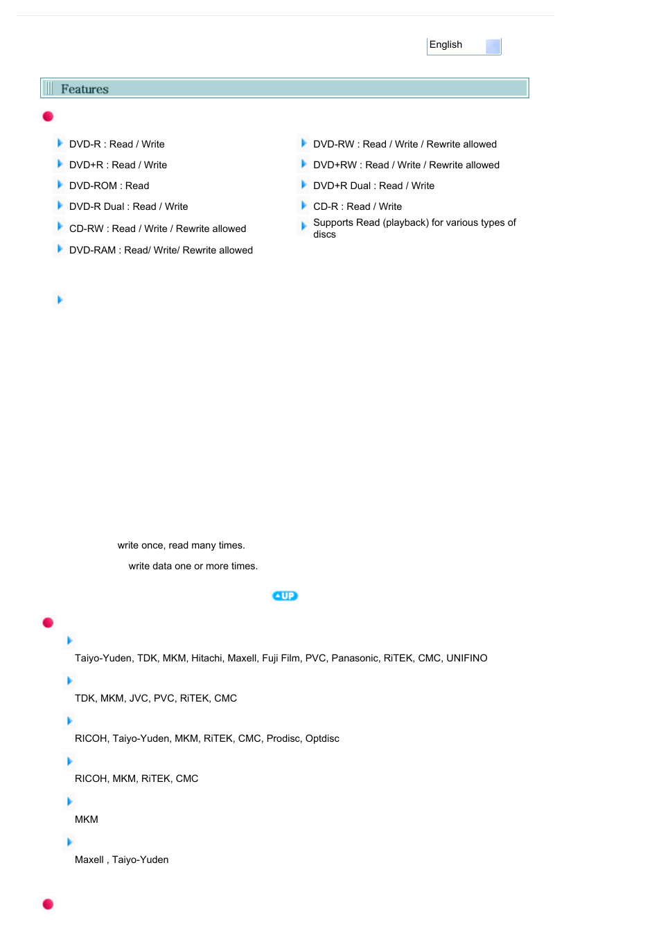 Features | Samsung SE-T084M-RSWD User Manual | Page 10 / 28