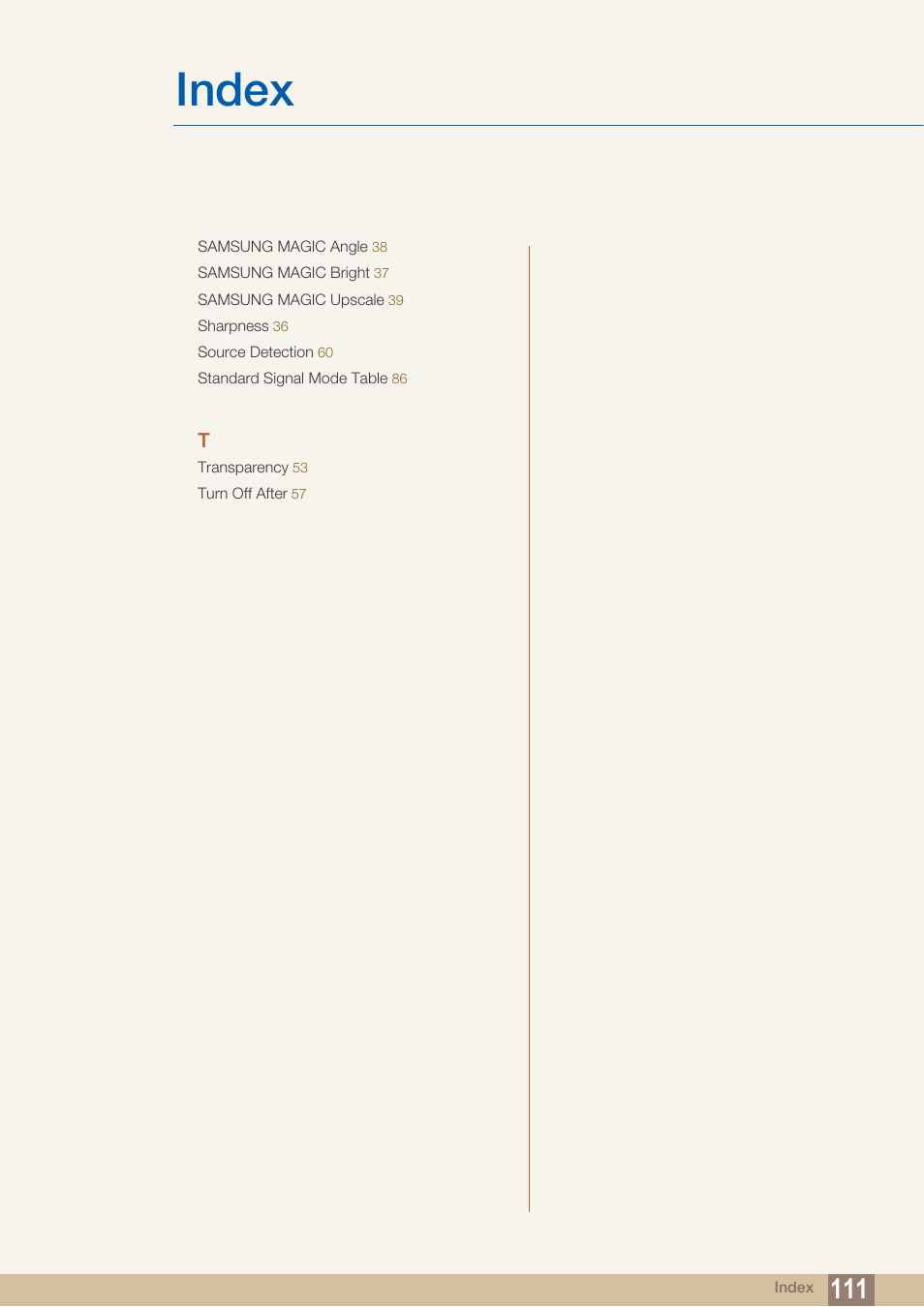 Index | Samsung LS22C20KNY-ZA User Manual | Page 111 / 111